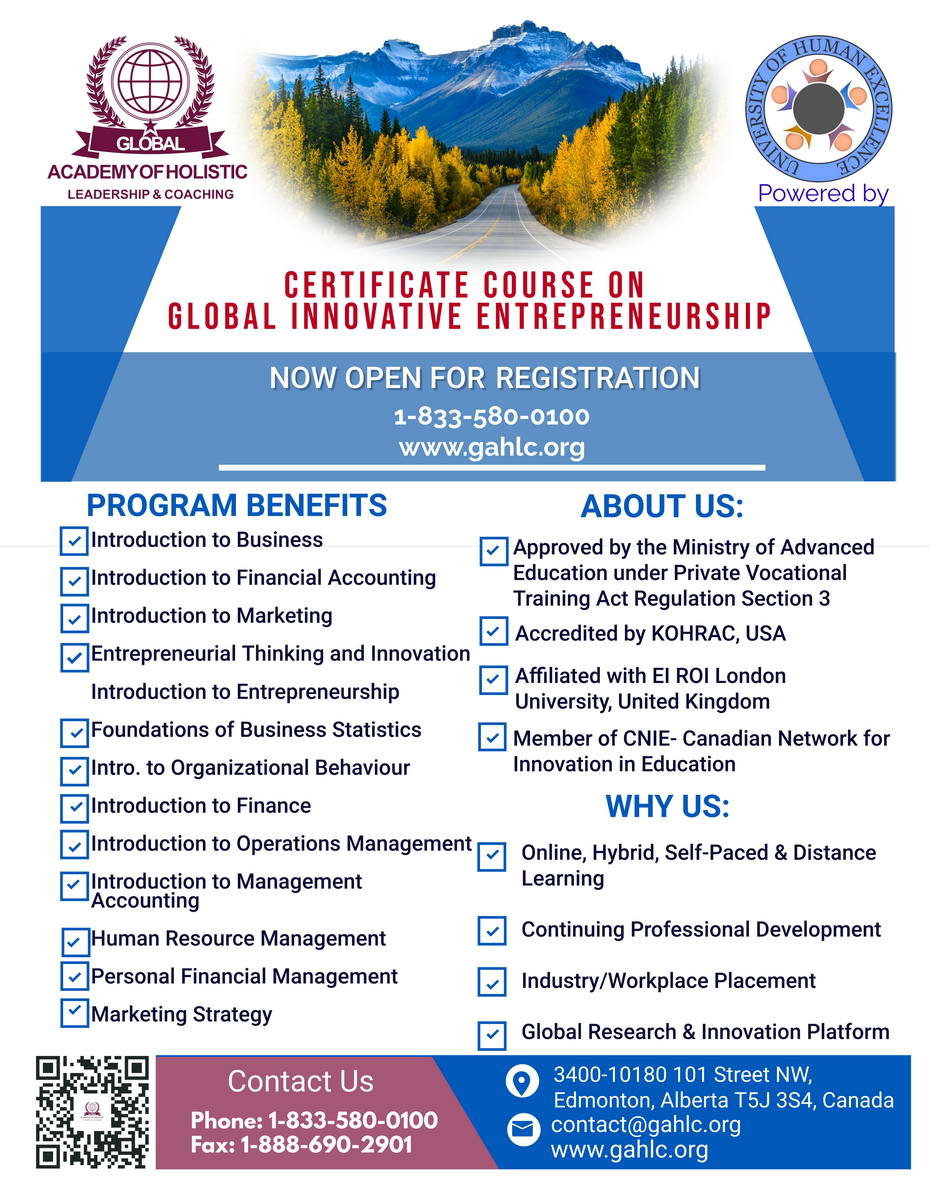 Certificate Course on Global Innovative Entrepreneurship